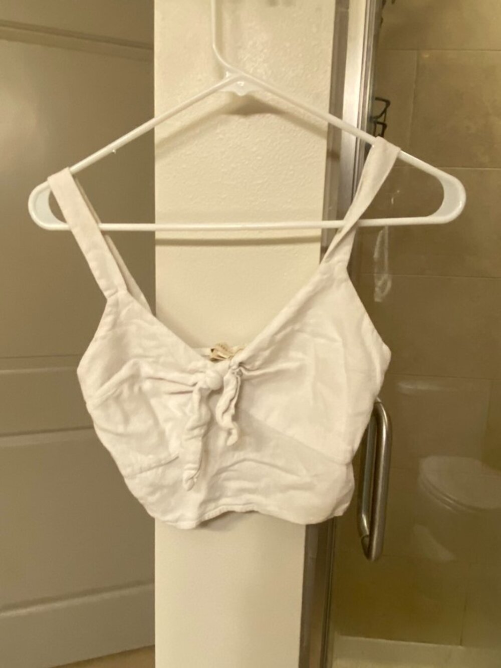 Monteau Los Angeles Womens White Crop Top Size Small